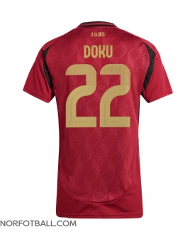 Billige Fotballdrakt Belgia Jeremy Doku #22 Replika Hjemmedrakt Dame EM 2024 Kortermet